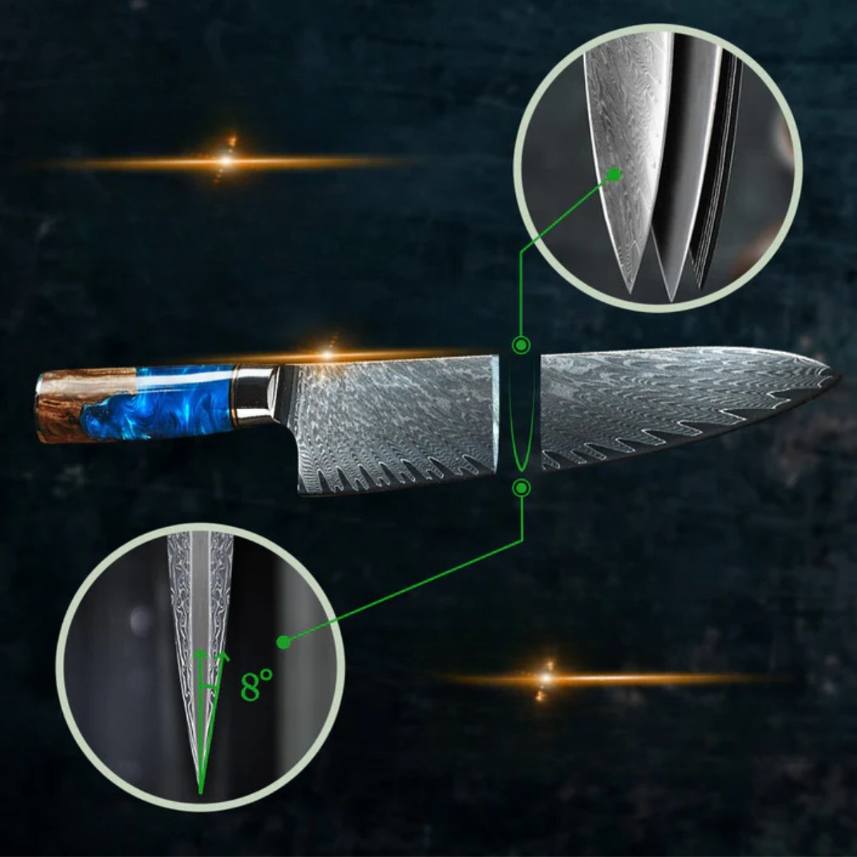 Aoki Damascus Knife Set